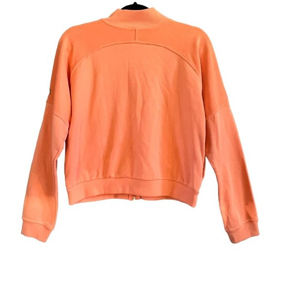 Columbia Womens Logo Knit Jacket Full Zip Orange Size M Cotton Blend - Picture 2 of 9